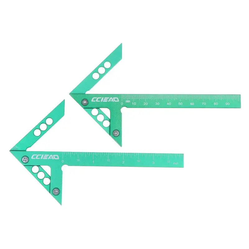 Hot Aluminum Alloy Center Finder Line Gauge Angle Marking Ruler 45/90 Degrees Angle Ruler For Carpenter Marking Measurement Tool