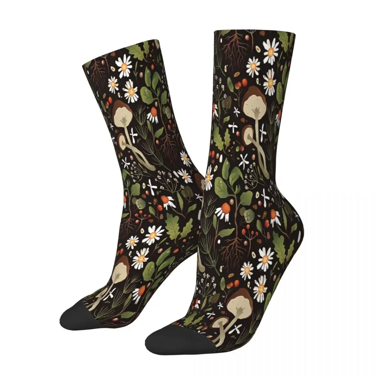 Flowers Pattern Plants Lovers Tropical Mushroom Socks Male Mens Women Summer Stockings Polyester