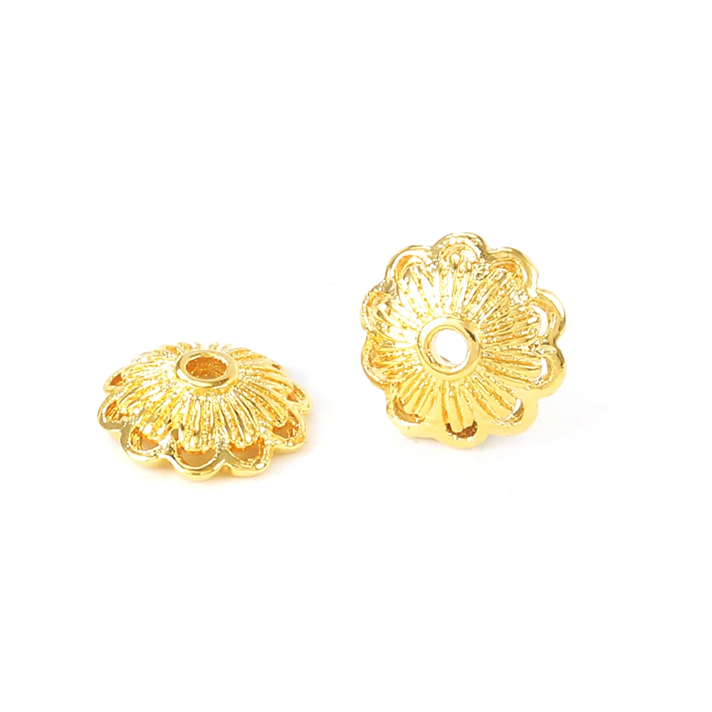 18K Gold Color Brass Snowflake Beads Caps High Quality Diy Accessories Jewellery Making Materials Rosediy Official Store