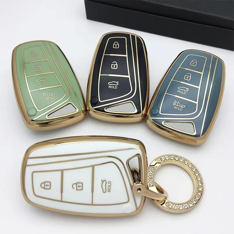 For Hyundai Santa Fe 3DM Grand SantaFe 2018 IX45 EQUUS AZERA Grandeur HG Sedan Genesis G80 TPU Remote Key Case Holder Fob Cover