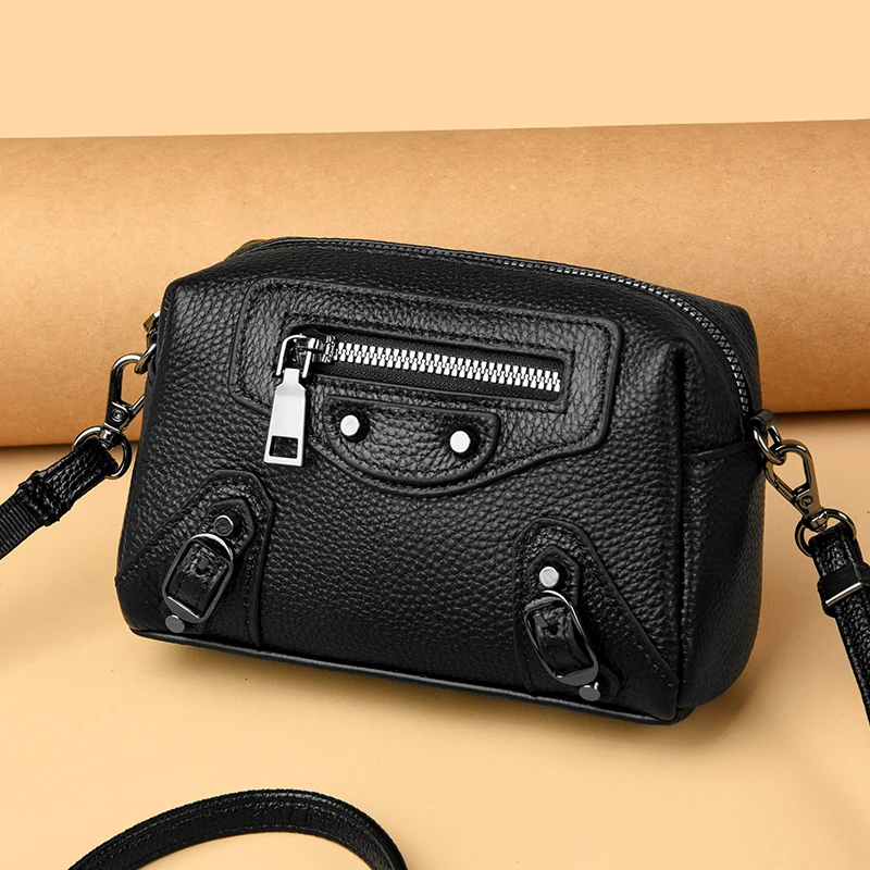 

100% Cowhide Fashion Women Brand Shoulder Bag New Luxury Design Dermis Ladies Totes Handbag Casual Travel Female Crossbody Bags