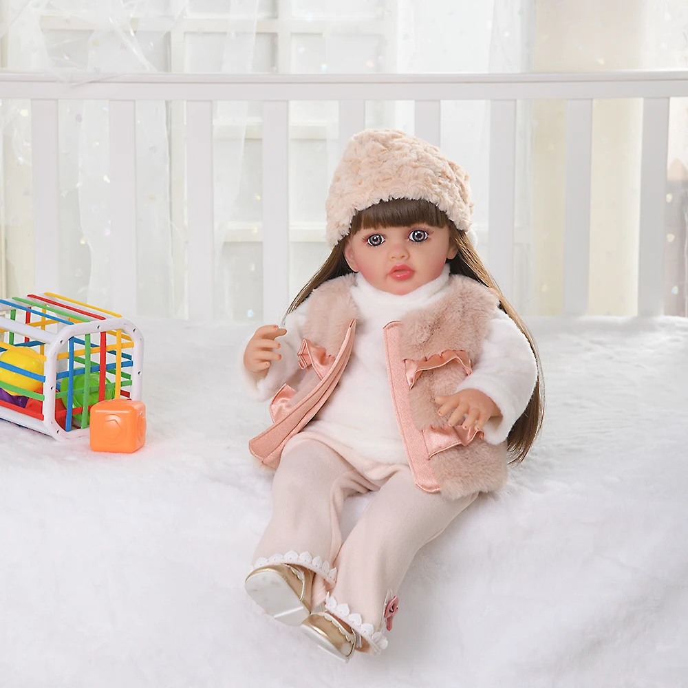 Reborn Doll Clothes for 55cm Doll Plush Dress And Pants Set Clothing Accessories For 21.65inch Baby Doll Toys Clothes Accessorie