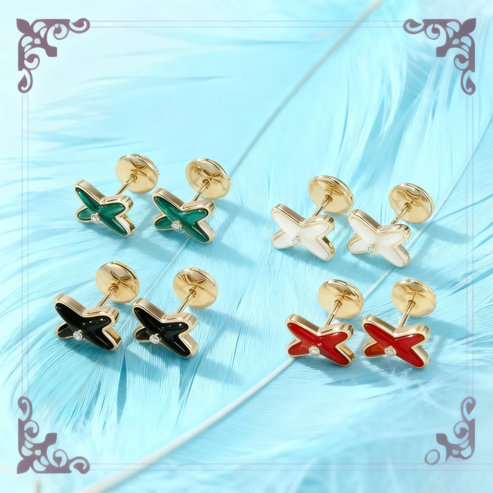 

Модные ювелирные изделия, роскошные женские модные серьги-гвоздики в форме буквы X, серебряный материал, высокое качество, муассанит, праздничные подарки для вечеринок