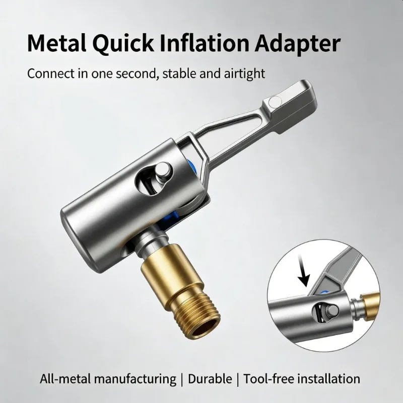 

Car Tire Inflator Inflation Clamp Connector Air Nozzle, Valve Stem Cap Pump Air Mouth, Quick Inflation Press-Type Connector Head