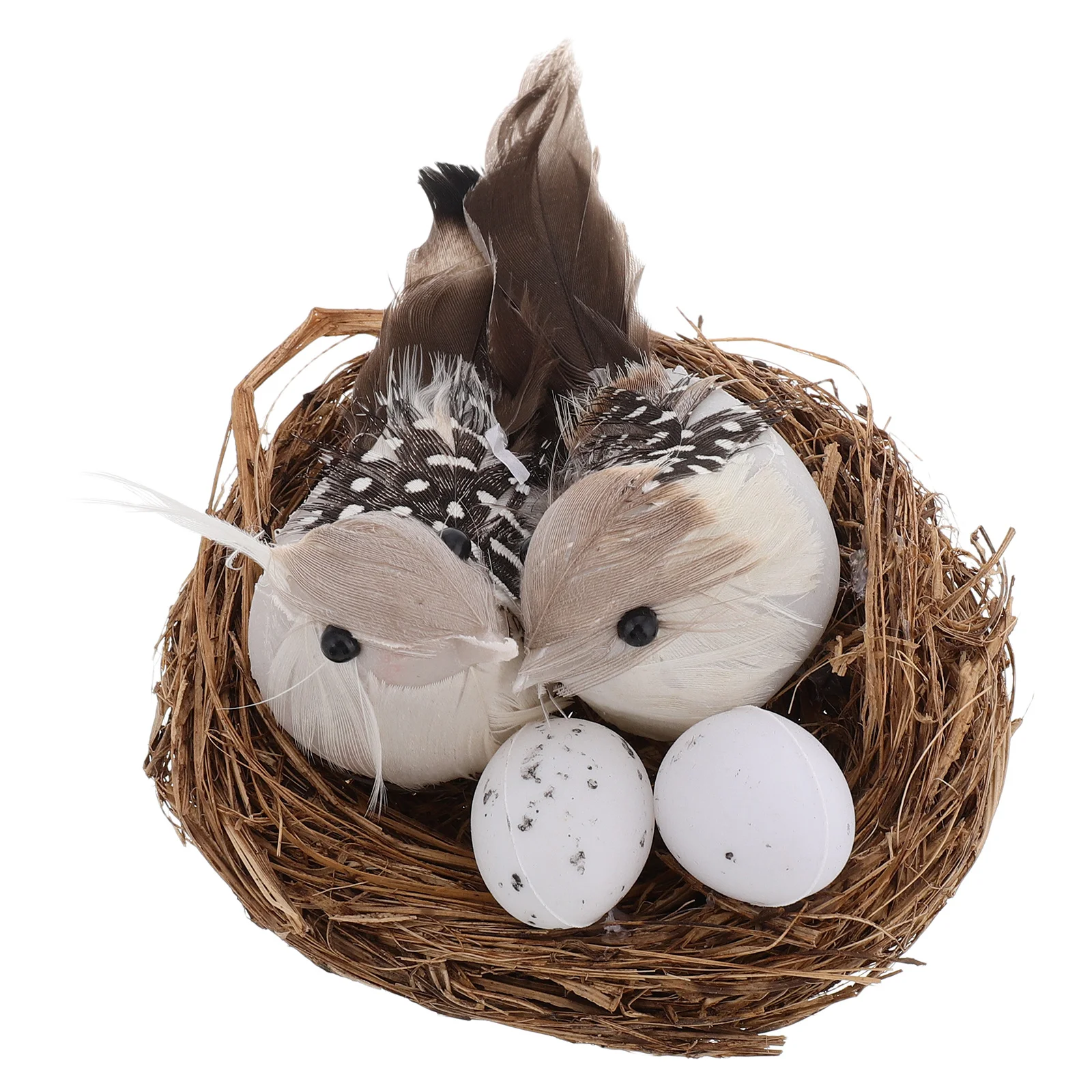 

1Set Faux Bird Nest with Artificial Eggs Natural Look Decorative Piece for Yard Porch Living Room Bird Nest Decor Landscaping