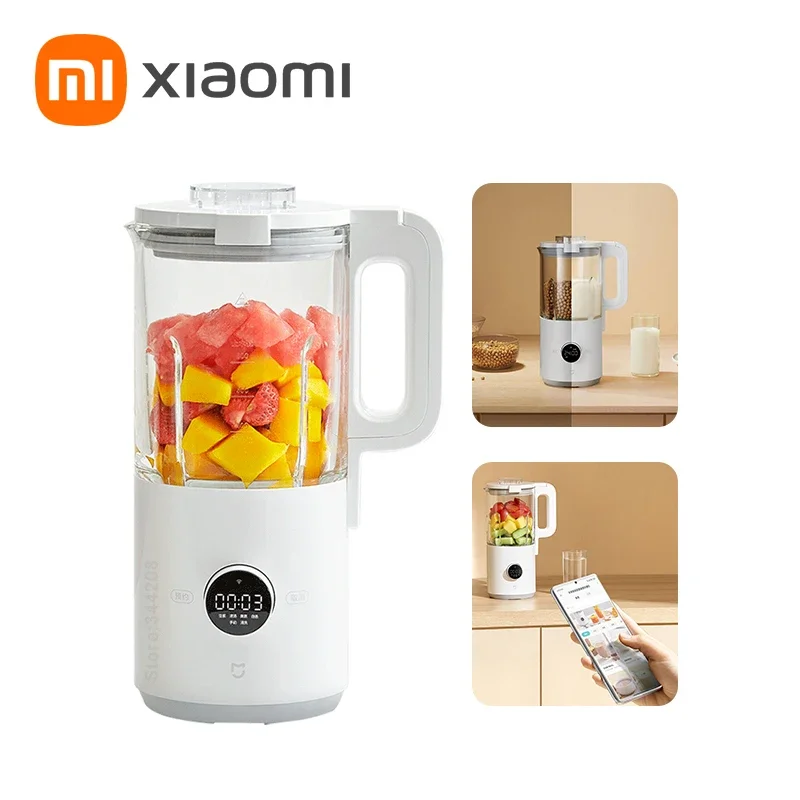 XIAOMI MIJIA pemutus dinding dapur cerdas, pembuat jus kecil reservasi 24 jam, mesin pemecah dinding prosesor makanan 51dB MIHOM