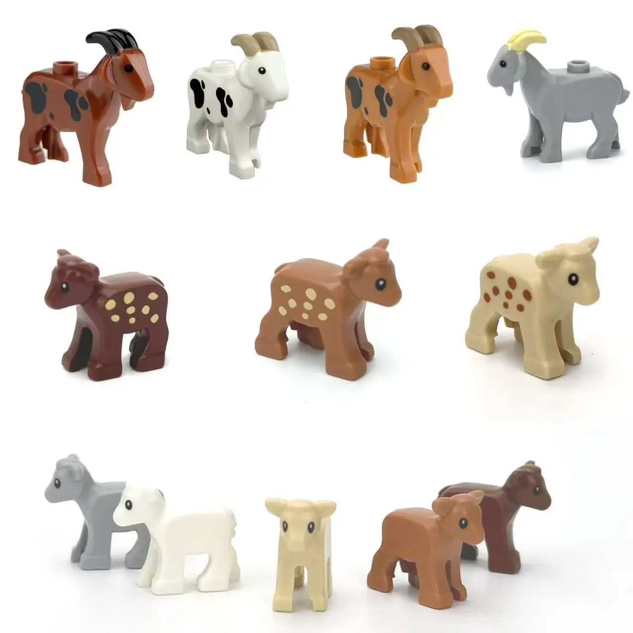 

Natural Landscape Grassland Farm Scene Building Blocks Toy - Deer Goat Lamb Mini Particle Construction Set for Kids