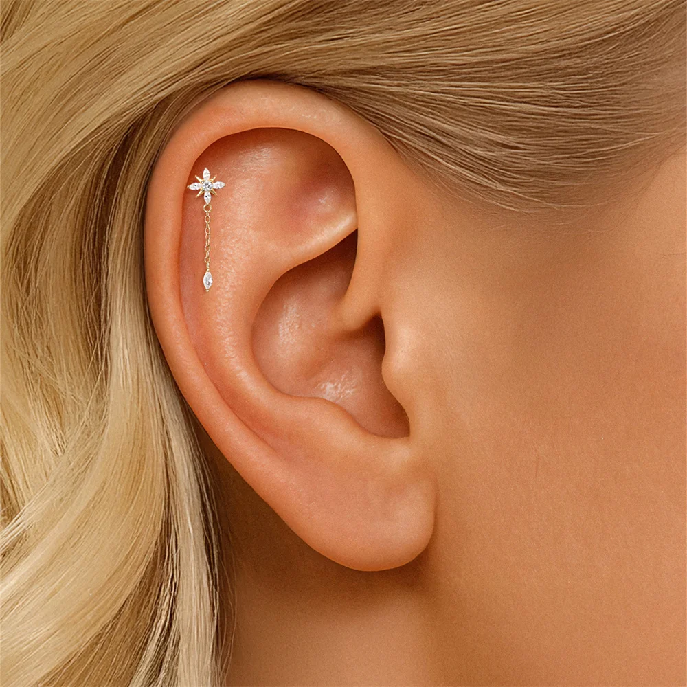 

CANNER 1PC S925 Silver Octagonal Zircon Stud Earrings Elegant and Shiny Exquisite Jewelry for Party and Gathering Gifts