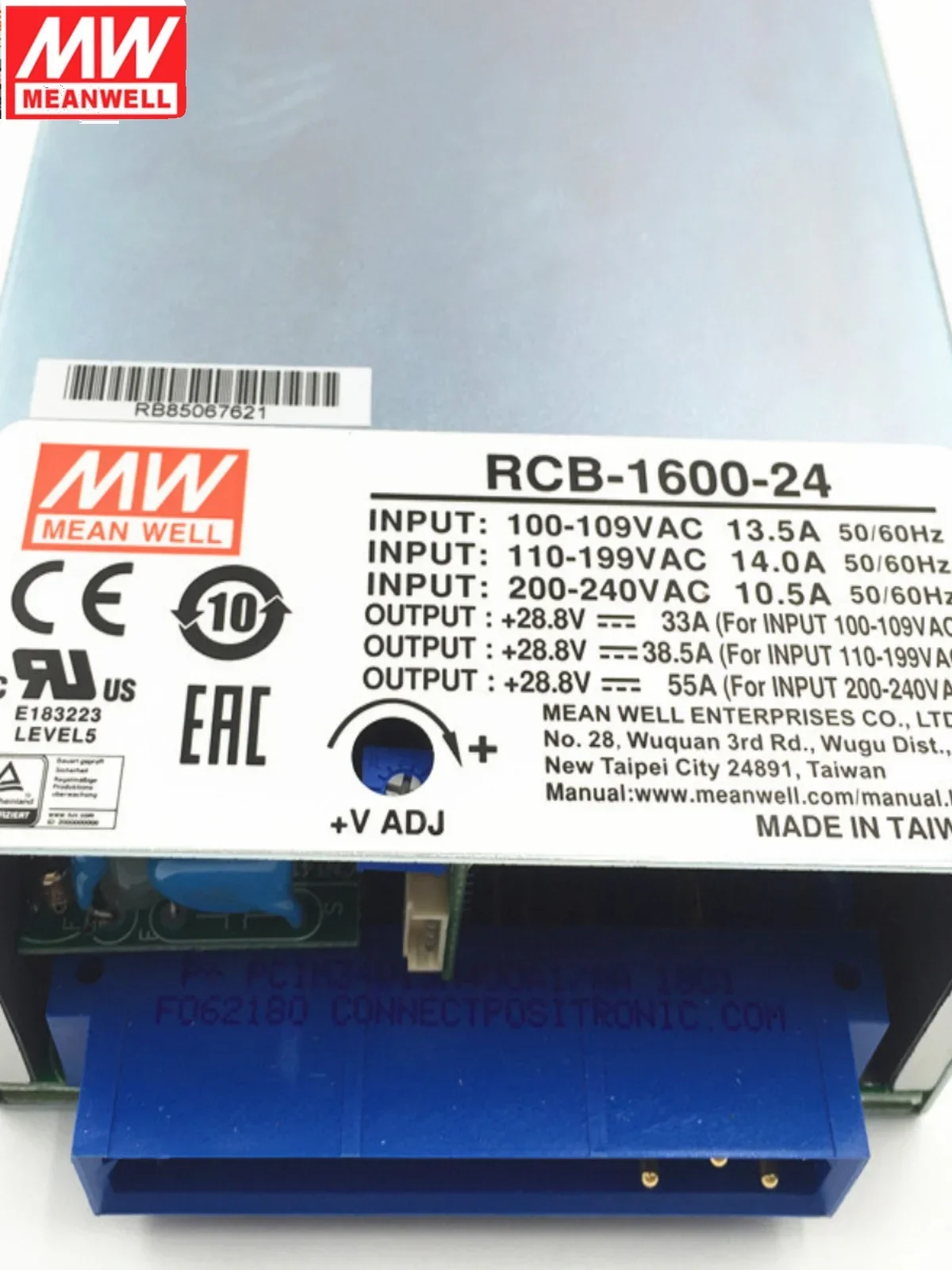 Taiwan Mingwei Switching Power Supply RCB-1600-12/24/48V Rack Mounted Front-mounted Battery Charger