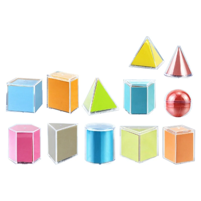 Décennie s géométriques 3D pour enfants, jouets mathématiques, poignées amovibles, zone de cube, agrandir, matériel d'apprentissage paroissial, jouets mentaires oriels