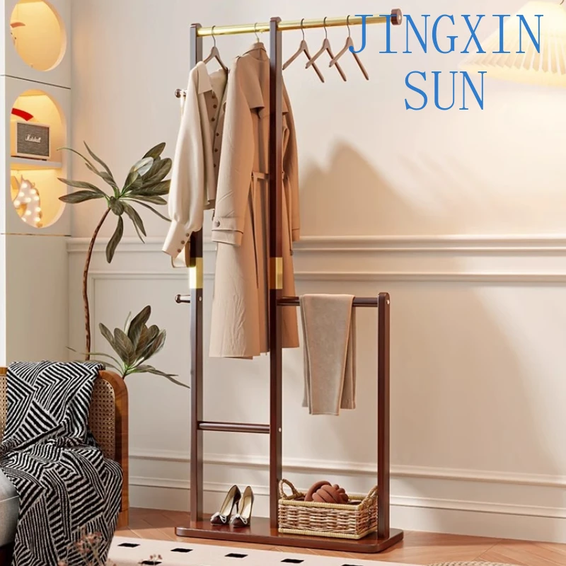Standing Coat Rack Minimalist Floor Clothes Racks Luxury Wooden Clothes Hanger Modern Bedroom Hangers Aesthetic Room Furniture