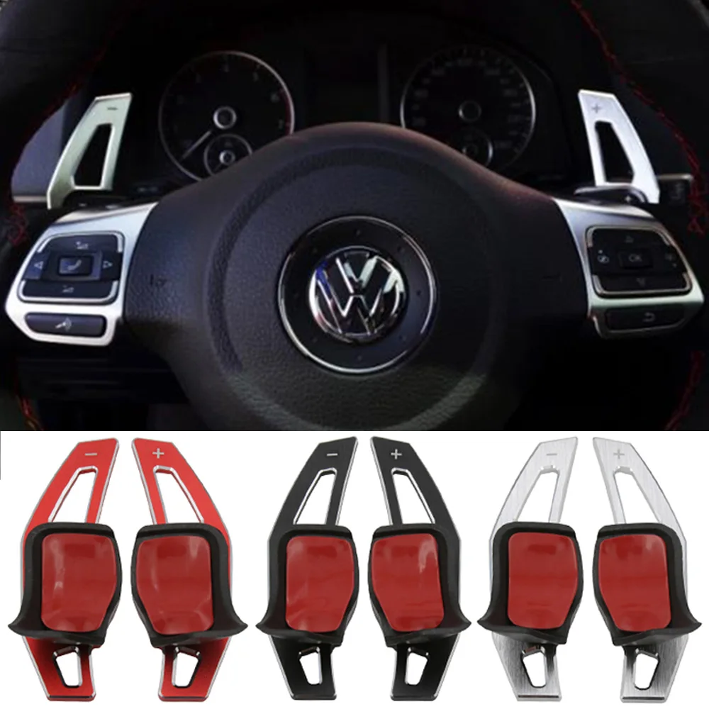Naklejka na kierownicę samochodową DSG Shift Paddle Extension Shifters do Volkswagen Tiguan Golf6 MK6 Jetta GTI R20 R36 CC Scirocco EOS