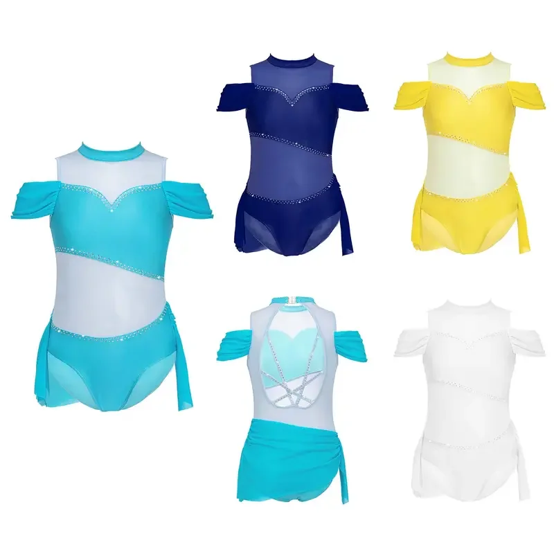 Kinderen Meisjes Mouwloze Sport Gymnastiek Workout Jurk Kinderen Patchwork Ballet Dans Turnpakje Ballerina Fee Feestkostuums