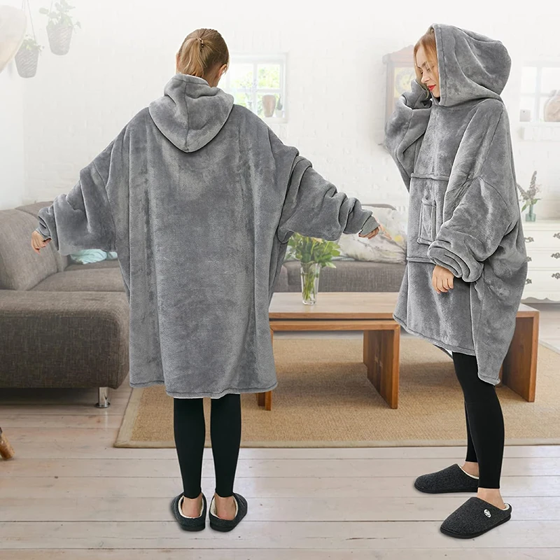 Hoodie Wearable Blanket For Women Men, Oversized Blanket For Adults With Big Pocket dropshipping for hot selling items