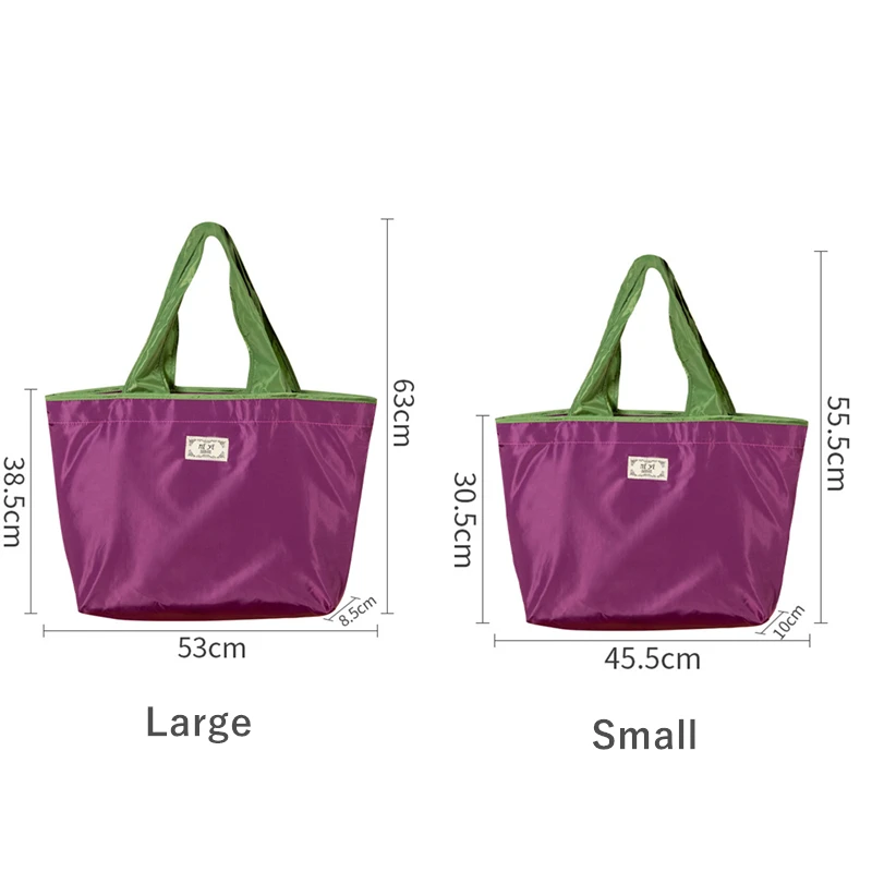 Bolsa de compras plegable ecológica para mujer, bolso de mano portátil, reutilizable, de tela Oxford, con cordón, para comestibles