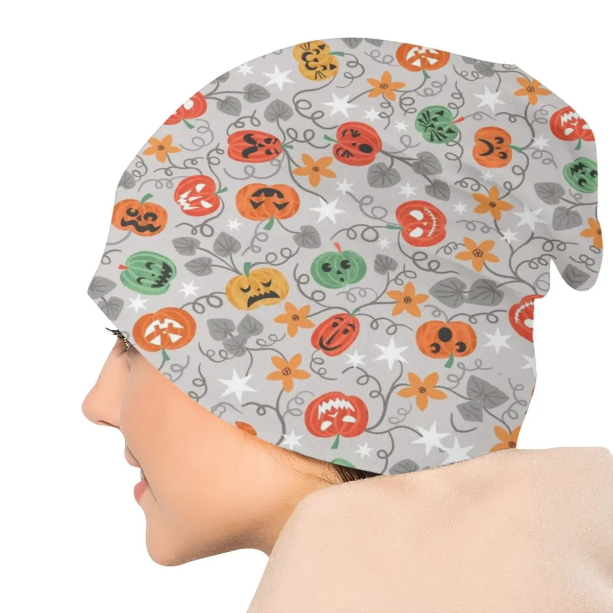 Unisex Halloween Pumpkin Bonnet Hat, malha chapéus, gótico, bruxa, quente, gorros, boné, homens, mulheres, legal, inverno