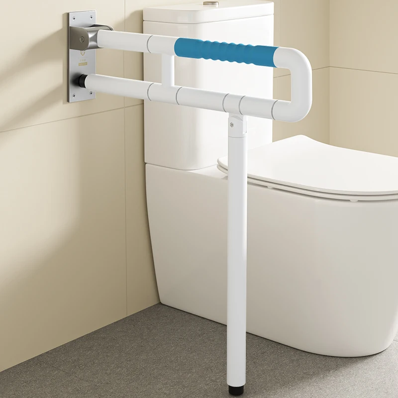 Toilet Handle Disabled Grab Bar Wall Grab Bars Bathroom Stand Assist Toilet Holder Handle Flip-Up Toilet Safety Rails with Leg