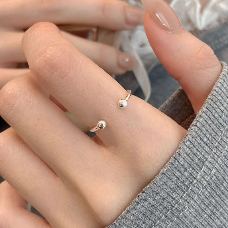 

Новое кольцо с круглыми бусинами из стерлингового серебра s925 простое, модное, уникальное, изысканное и индивидуальное.