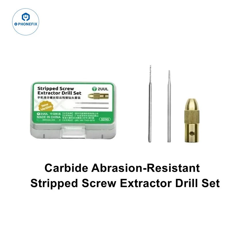 

2UUL Сверло для извлечения винтов, устойчивое к истиранию, быстросъемное поврежденный винт, легкое шлифование, фиксирующий болт, ремонт телефона