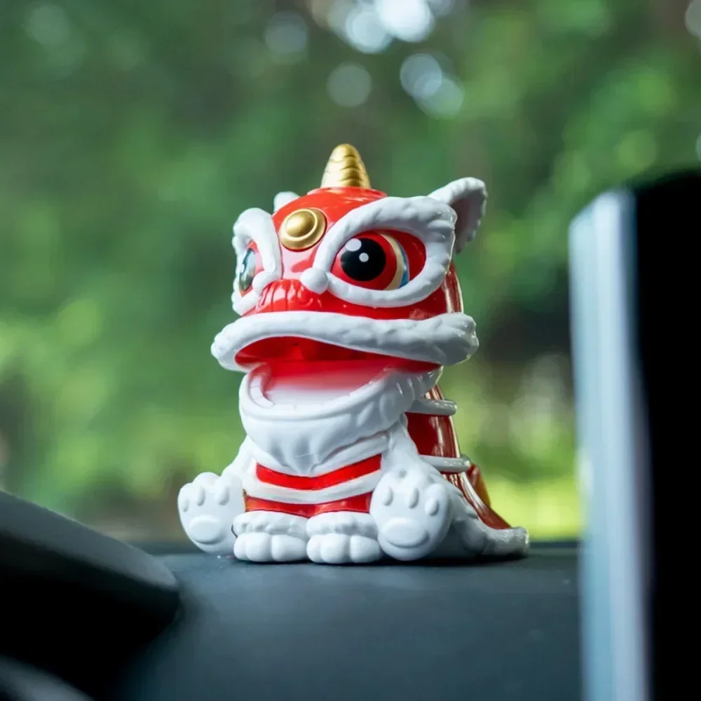 Hot Solar Energy Car Interior Ornaments Lion Dance Animal Doll