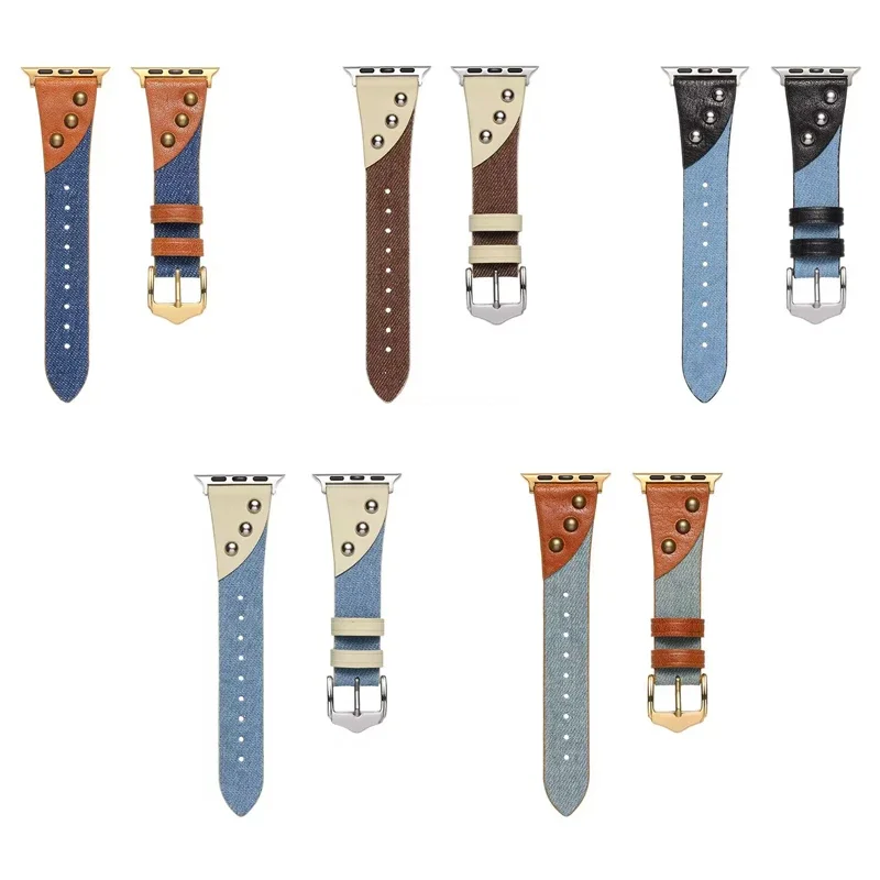 Leather strap For Apple watch band 44mm 45mm 41mm 40mm 49mm 42mm 38mm 45 44 mm correa bracelet iWatch series 3 4 6 SE 7 8 ultra