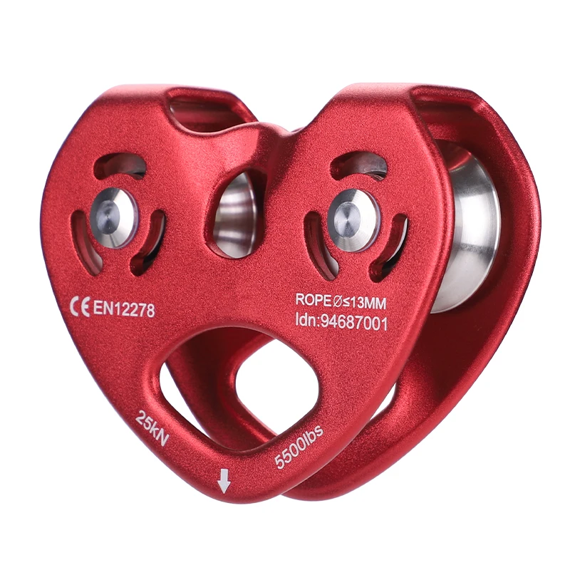 

Heart-Shaped Pulley Rock Climbing Zipline Zipline Track Game Mountain Climbing Rescue Pulley 25Kn Load-Bearing Professional Equipment