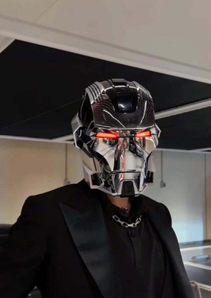 

New Iron Man Mk17 Helmet Jarvis Voice Control Automatic Open Close Mask Mecha Face Shield Electric Toy Ornament Fans Gift