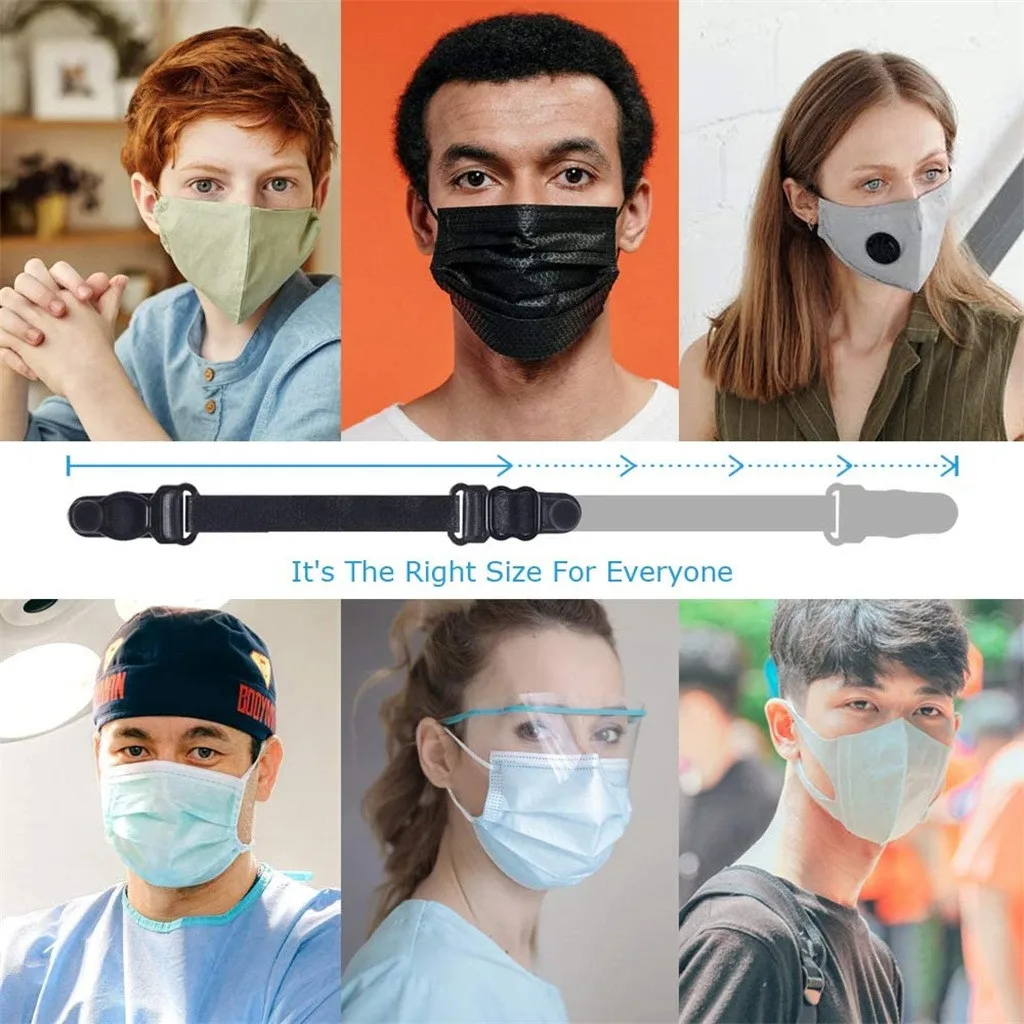 5pcs Adjustable Anti-Strangulation Ear Loop Black Mask Buckle Anti-Strangulation Outdoor Protection Multi-Color Commuting