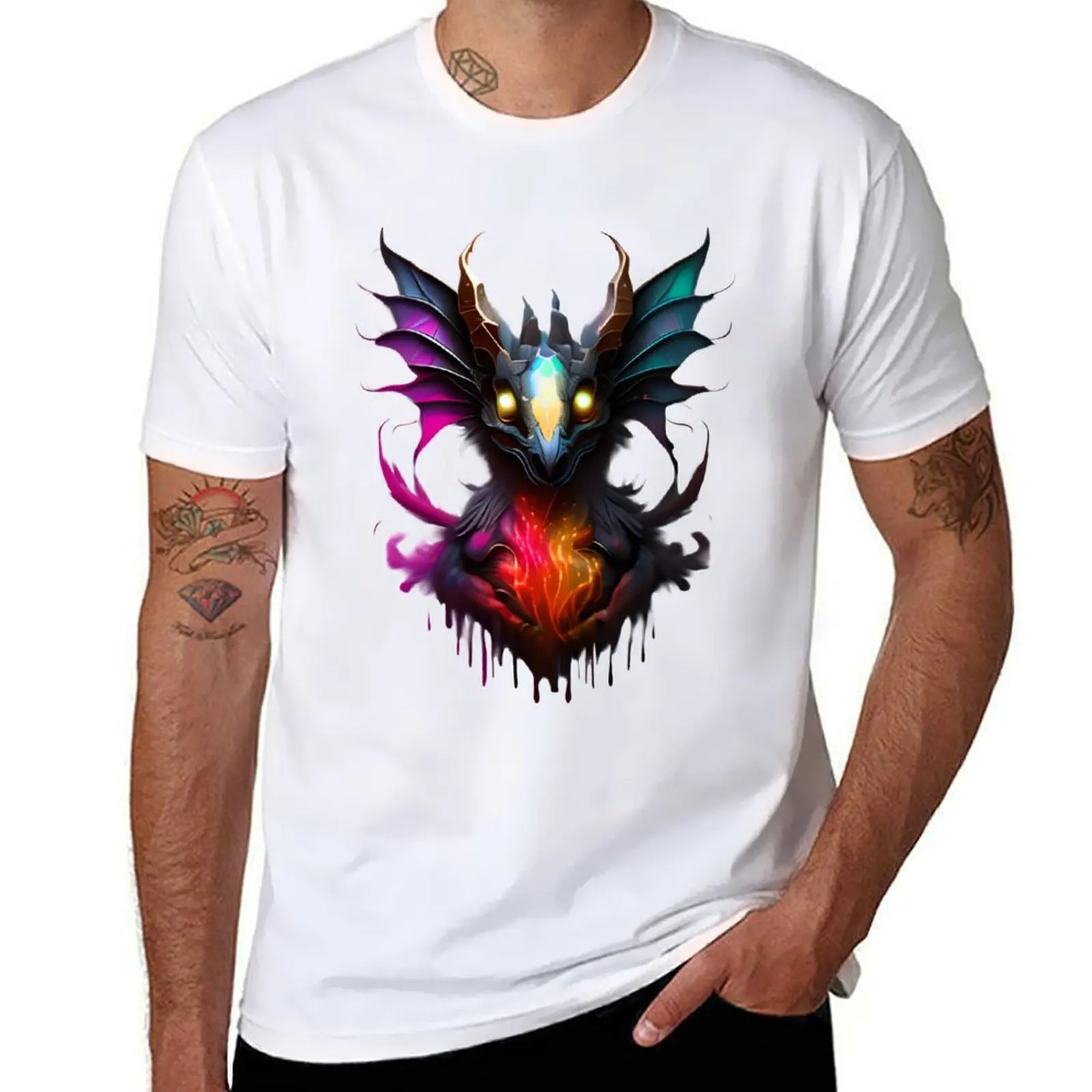 Camiseta Prisma Drake, camiseta de anime, camisetas para hombre, paquete de camiseta blanca
