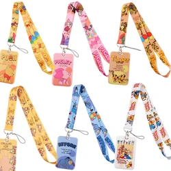 Winnie Pooh Bear Fashion Lanyard ID Badge Holder Bus Pass Case Cover Slip Bank Credit Card Holder Strap Card Holder