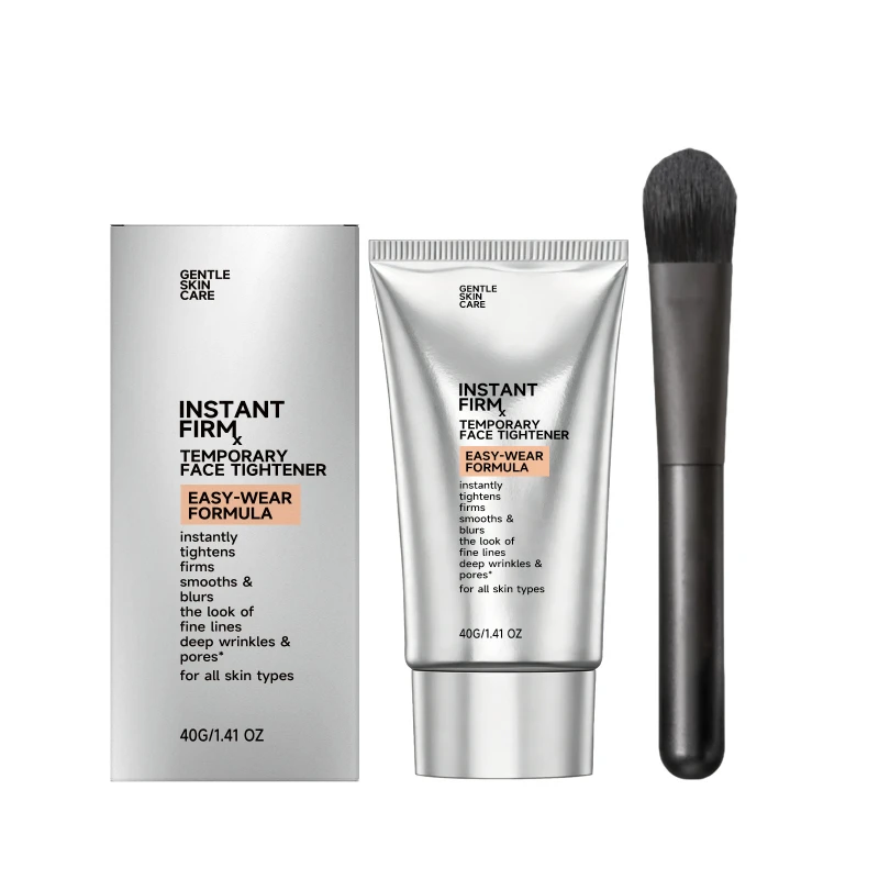 Temporary Face Tightener 40g With Brush Instant Tightening Anti Wrinkle Cream Blur Fine Lines Pores Primer For All Skin Types