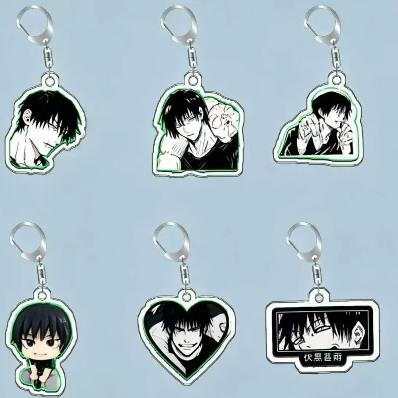 

Набор акриловых брелоков Jujutsu Kaisen Chibi - Брелоки с персонажами Фушигуро Тоджи, аниме-подвески для сумок, подарок для фанатов