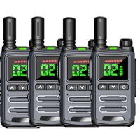 4 Pack Walkie Talkie License-Free PMR/FRS Portable Korean Civilian 2 Way Radio For Restaurant Hotel Home Cafe Communication