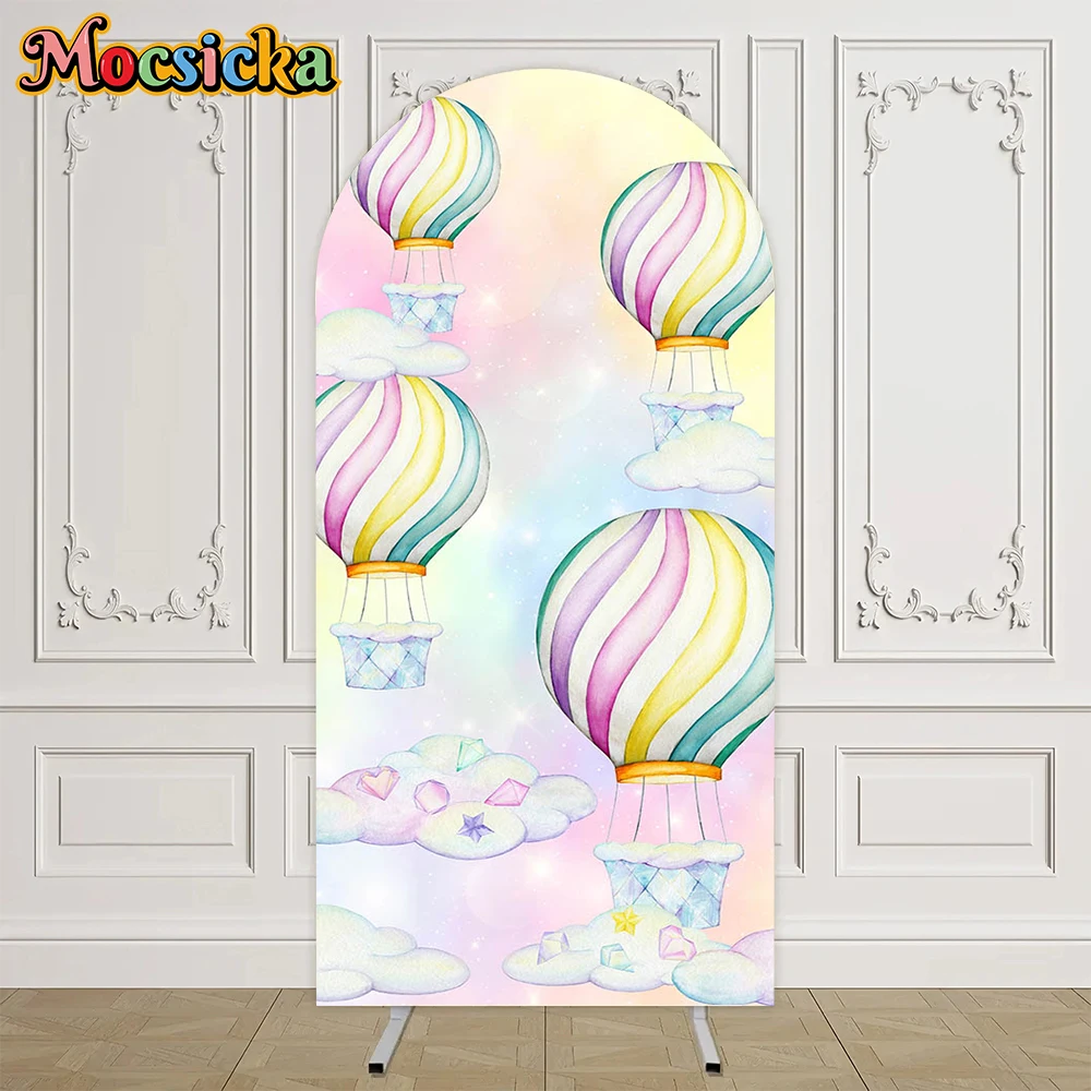 Mocsicka двусторонняя арка фотографии фоны с днем рождения торт Smash Единорог замок детские фотофоны студийный реквизит