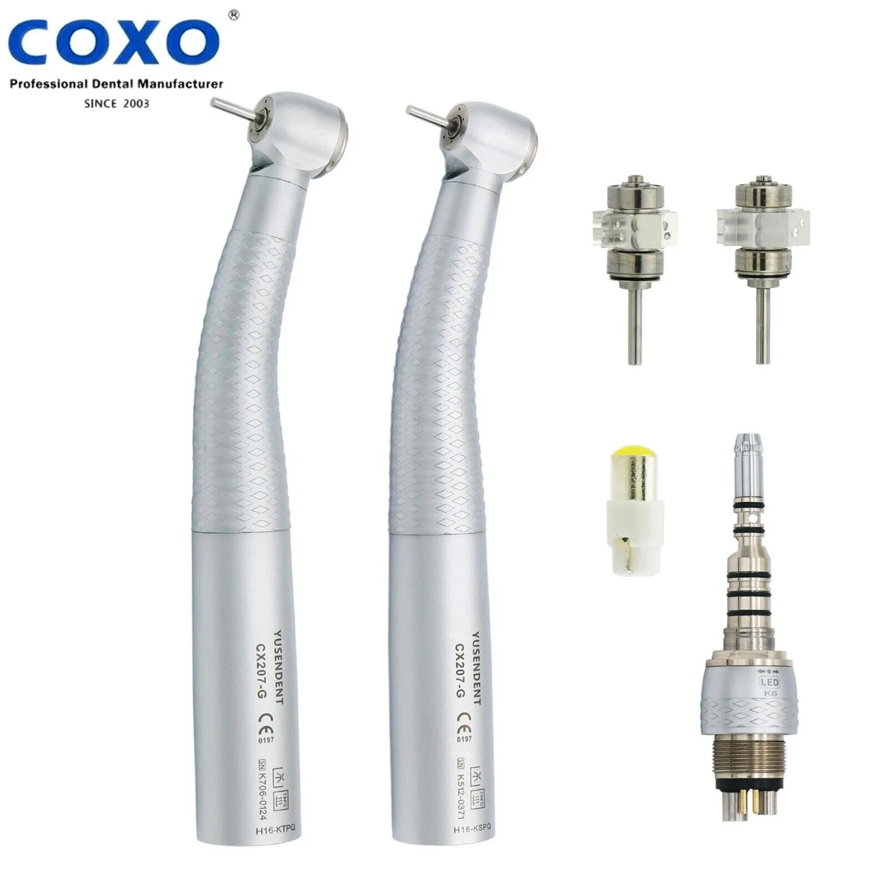 

COXO Dental Fiber Optic LED High Speed Handpiece Turbine fit KaVo LED Coupling CX207-GK CX229-GK