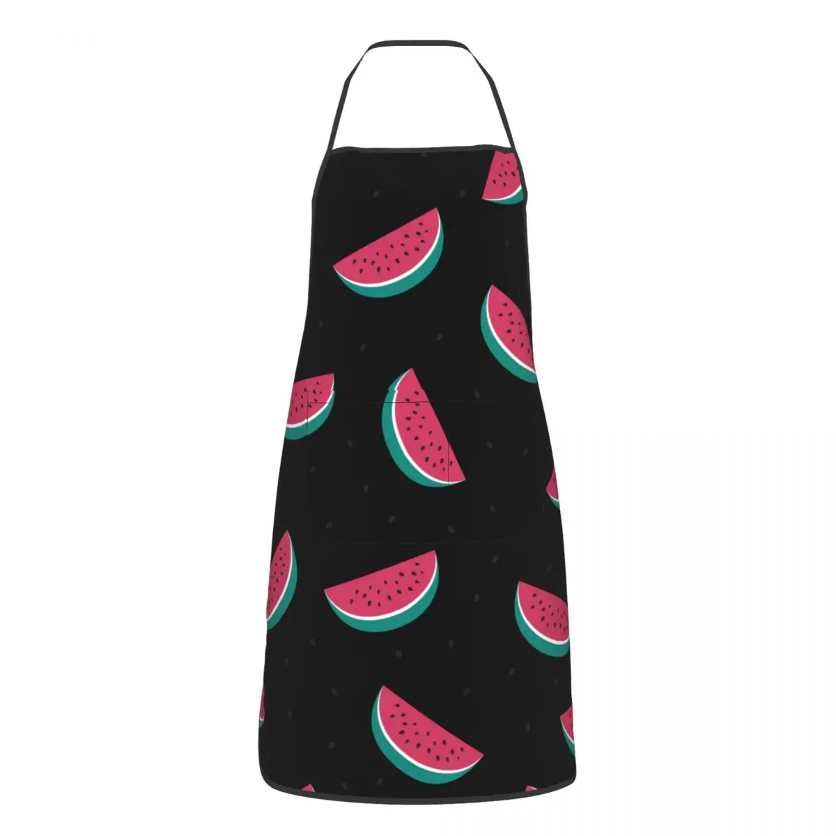 Cute Black Watermelon Pattern Apron for Men Women Adult Kitchen Chef Bib Tablier Cuisine Cooking Baking Painting