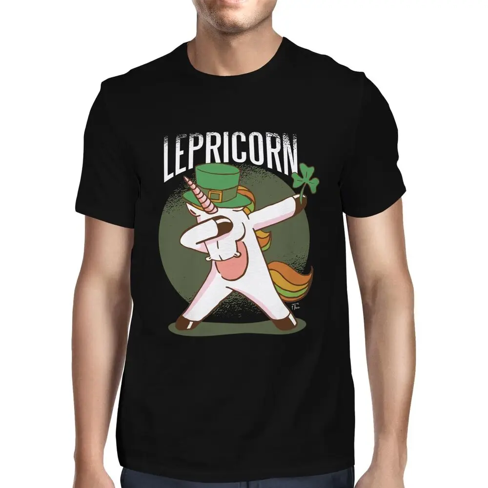 Mens Dabbing Leprechaun Unicorn  T-ShirtUnisex Women's Summer Cotton Luxury Brand Retro OversizedUnisex T-shirts for Men Women S