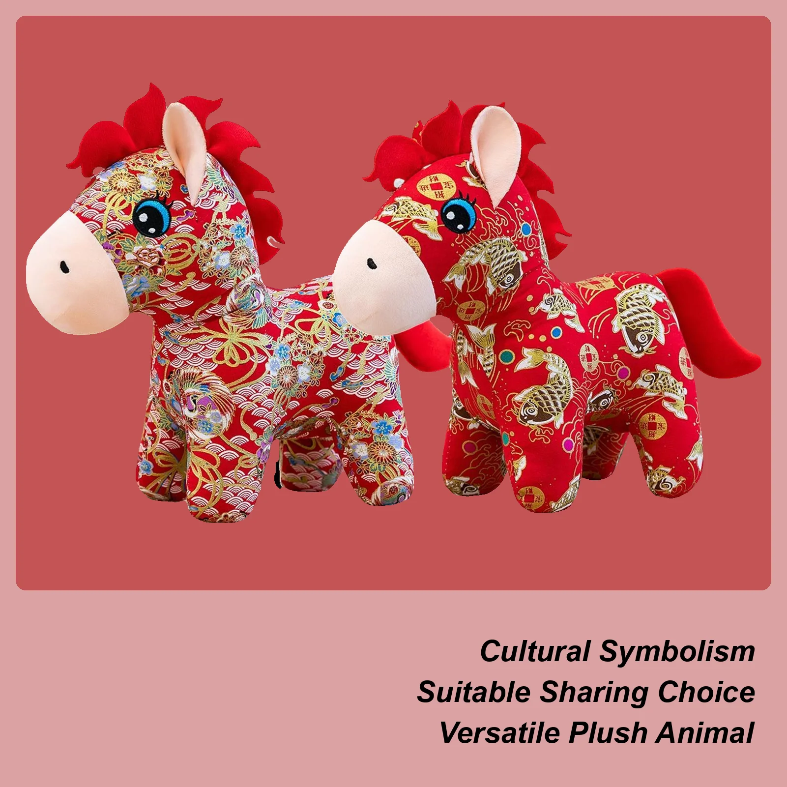 

Soft Plush Horse Toy Stuffed Animal Doll Year of Horse Gift Collection Huggable Cuddly Toy for Children Birthday Christmas Gifts