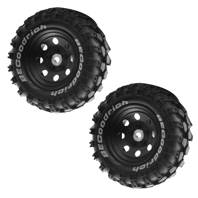 

4Pcs 1.9 Inch Metal Wheel Rim Rubber Tire For 1/10 RC Crawler TRX4 SCX10 D90 4103 90046 FR4 FMS NT4-Black Parts Accessories