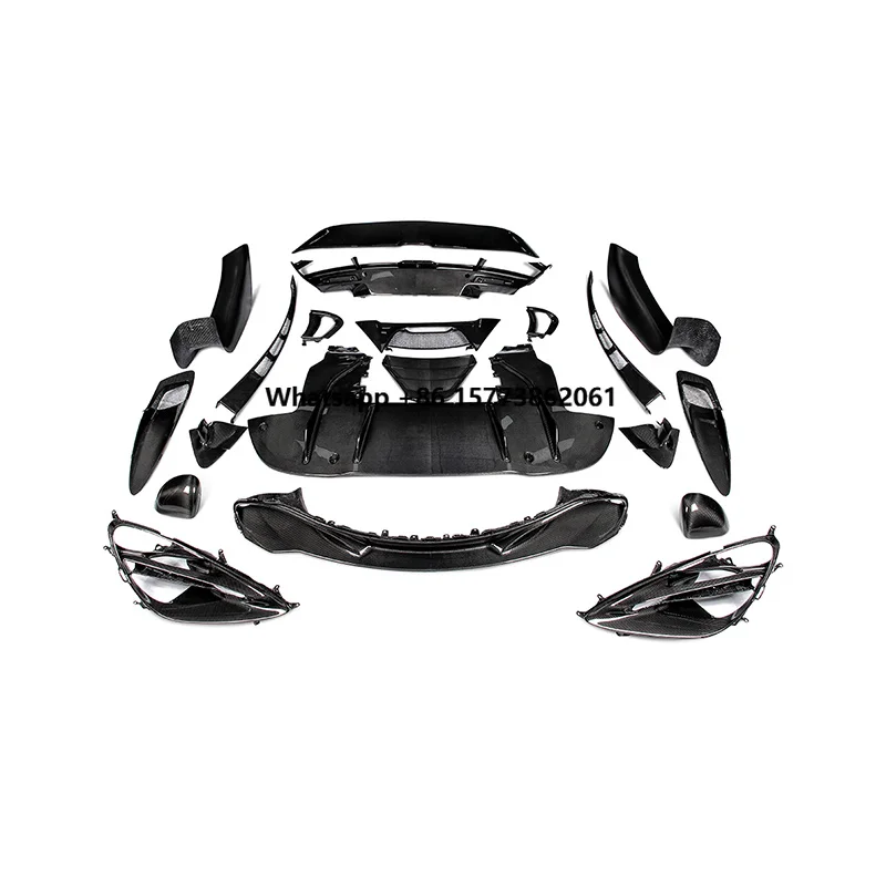 Dry Carbon Fiber Body Kit With Front Lip Rear Diffuser Side Mirrors Door Sills for Mclaren 720S 2015-2018 Carbon Kit