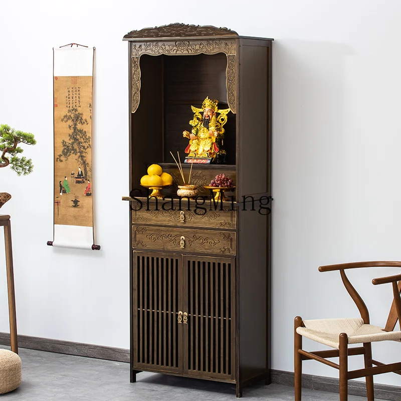 HJ المنزلية الحديثة الجديدة إله الثروة بوديساتفا تقدم طاولة خزانة حامل مزار البوذية #2