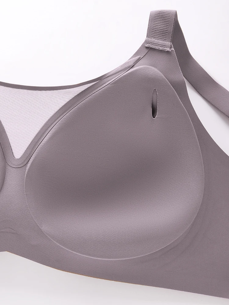 Бесшовный сетчатый бюстгальтер пуш-ап с v-образным вырезом и полным покрытием, женское мягкое удобное нижнее белье 7846