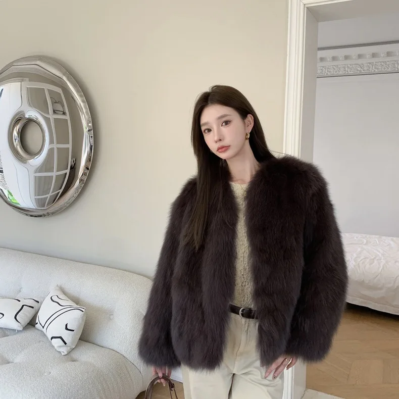 

Fall Winter Fur Coat Simulation Eco-Friendly Thi Warm Faionable Youngi Aosphere Large Coat for Young Women