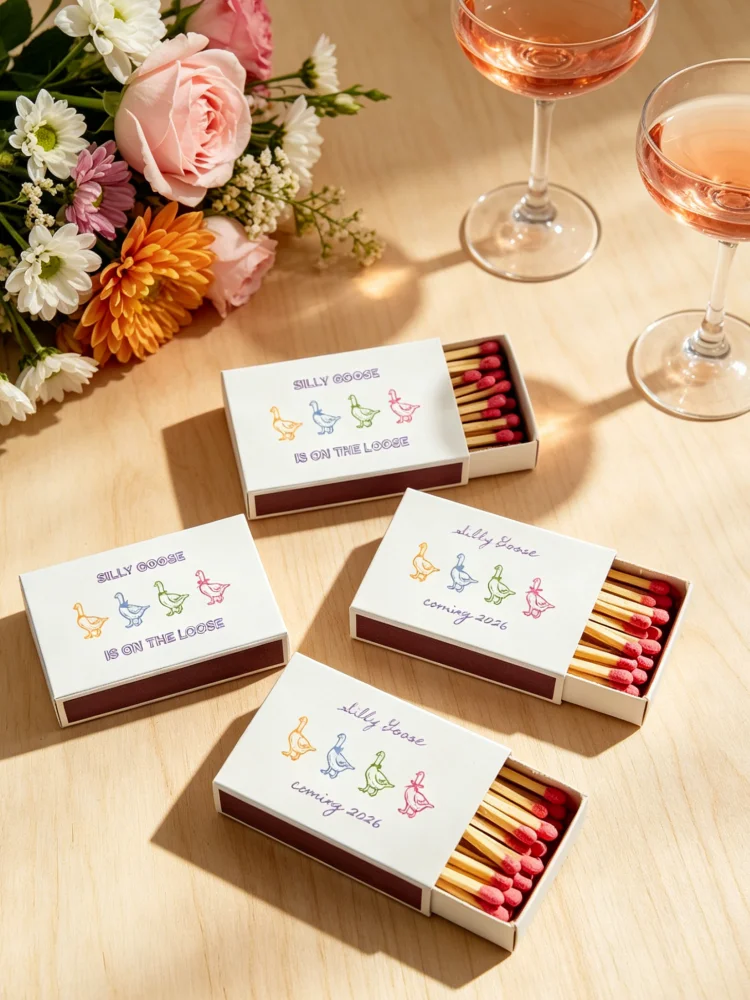 

Silly Goose is on the Loose Matchbox Canva Template, Personalized Editable Custom Matchbook Printable Design, DIY Novelty Party