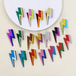 KUGUYS Glitter Lightning Acrylic Stud Earrings For Women Multicolor Jewelry Mirror Trendy Fashion Summer Classic Accessories