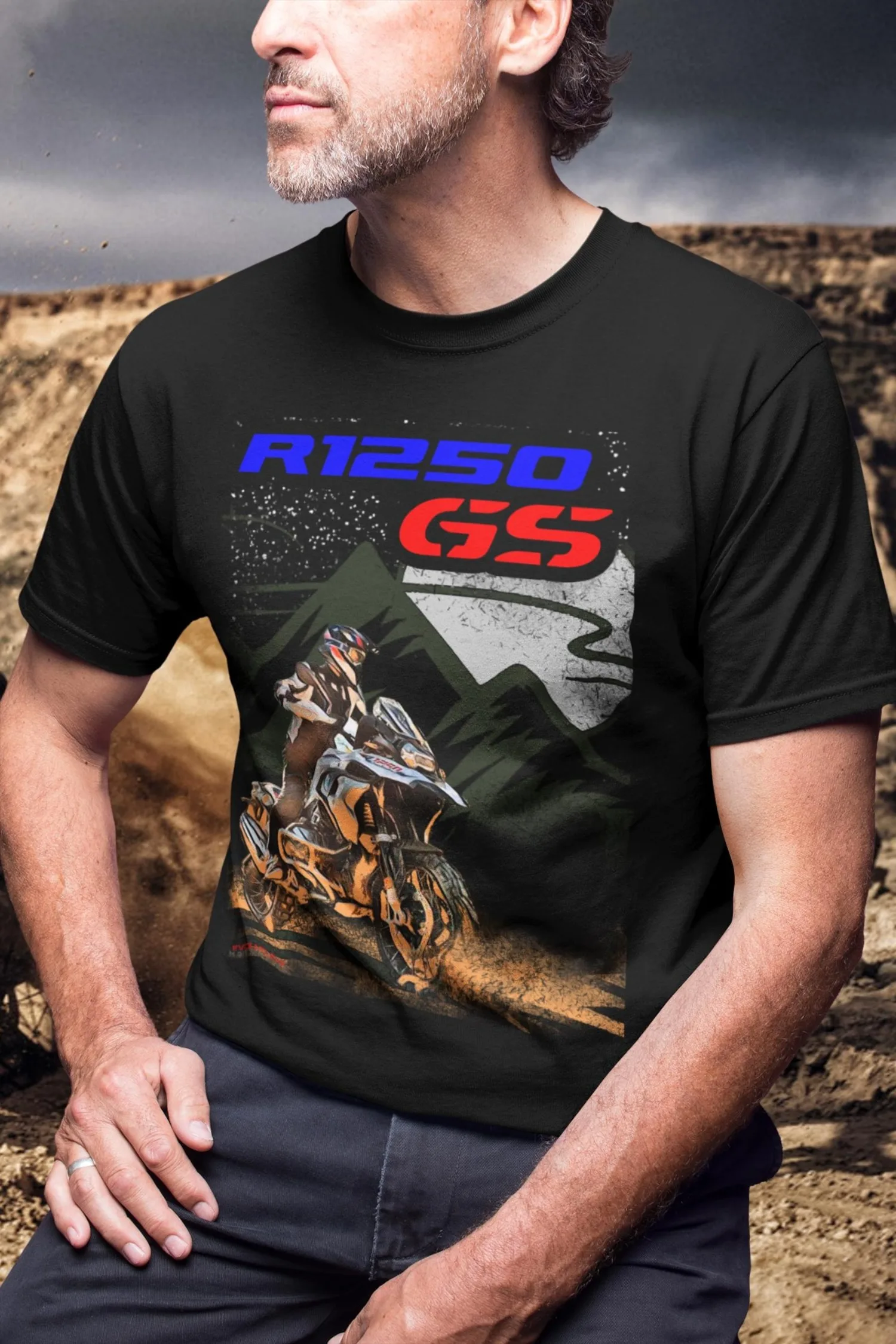 

619@EY B/M.W R 1250 GS T Shirt Perfect Biker Gift For Adventure Rider Fan Top For b.mw Owners Husband Present GSA Apparel Moto R
