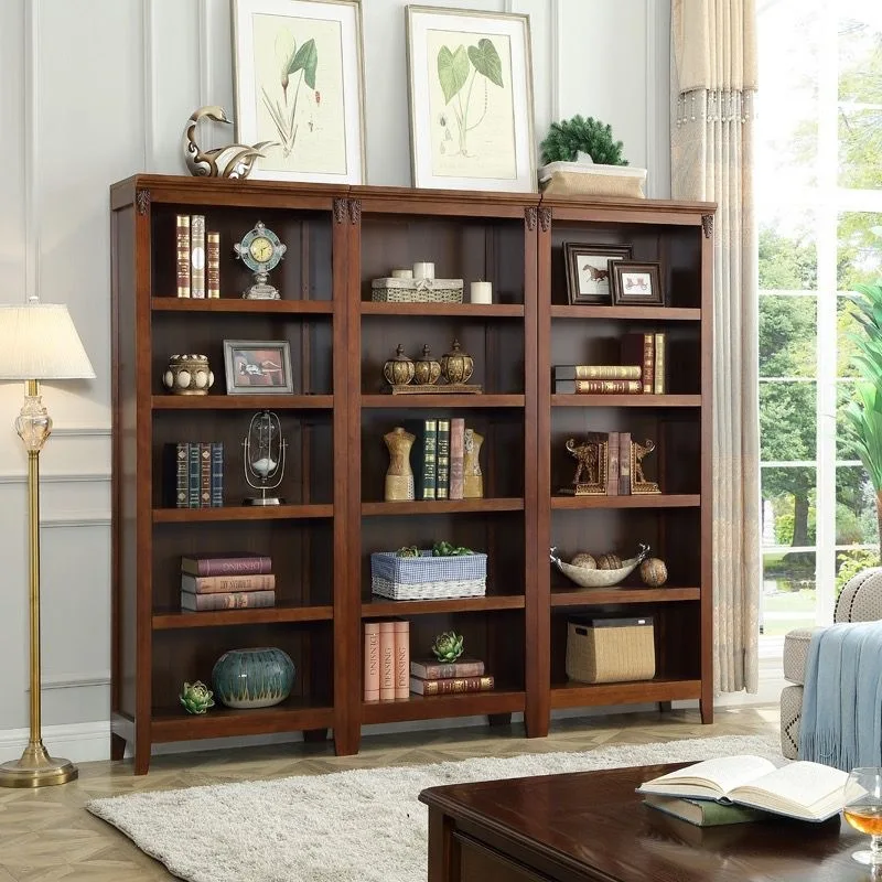 solid wood  children's bookcase multi-layer Mediterranean old group classical bookshelf free shipping installation