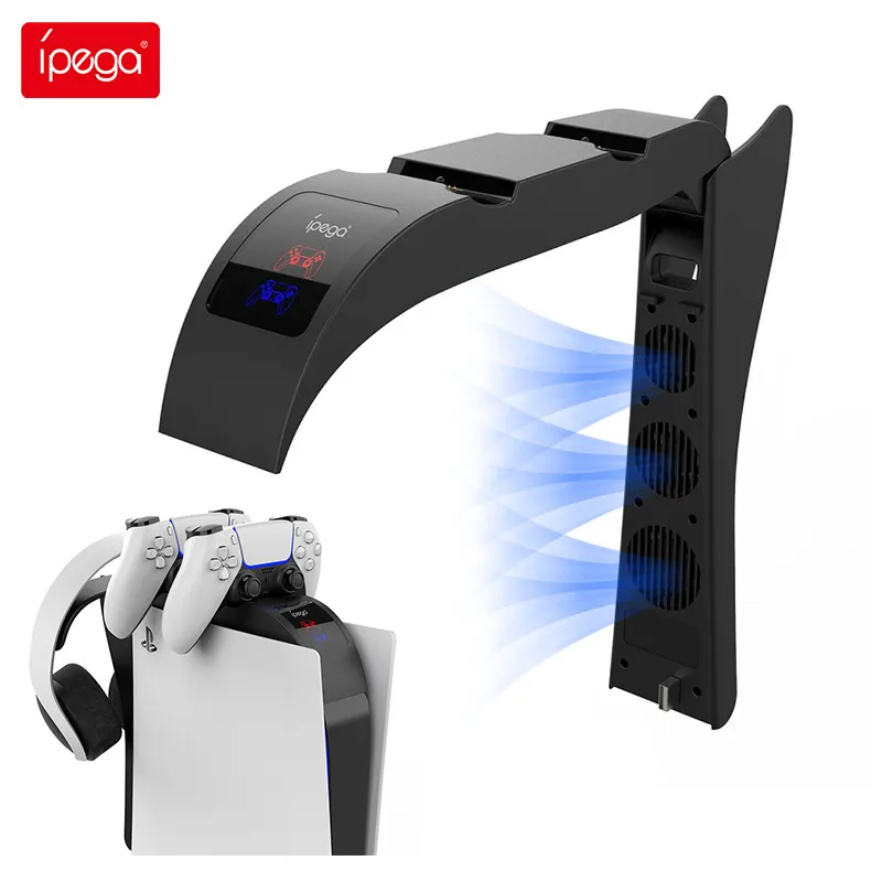 Ipega PG-P5015 P5016 Charging Dock Cooling Fans Dual Controller Charging Headphone hanger Station Charger for PS5 Playstation 5