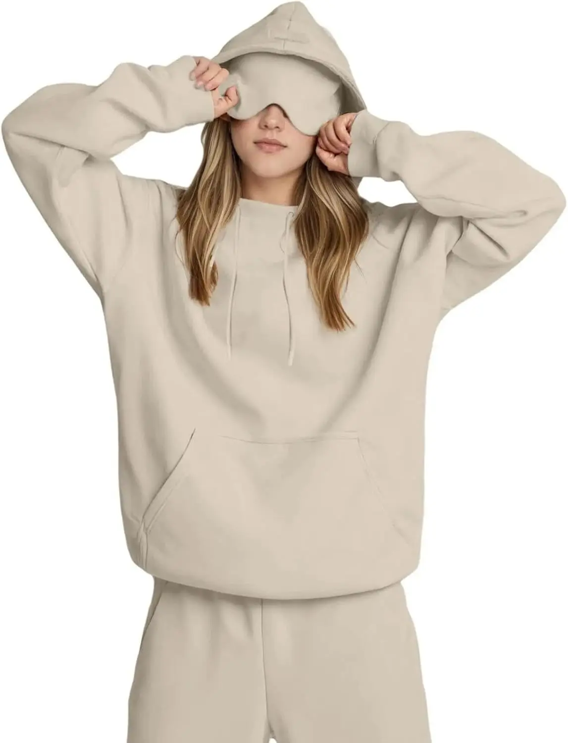 

2025 Women's Clothing Hoodies Two-Piece-Set New Arrival Women's Solid Color Hooded Women's Top