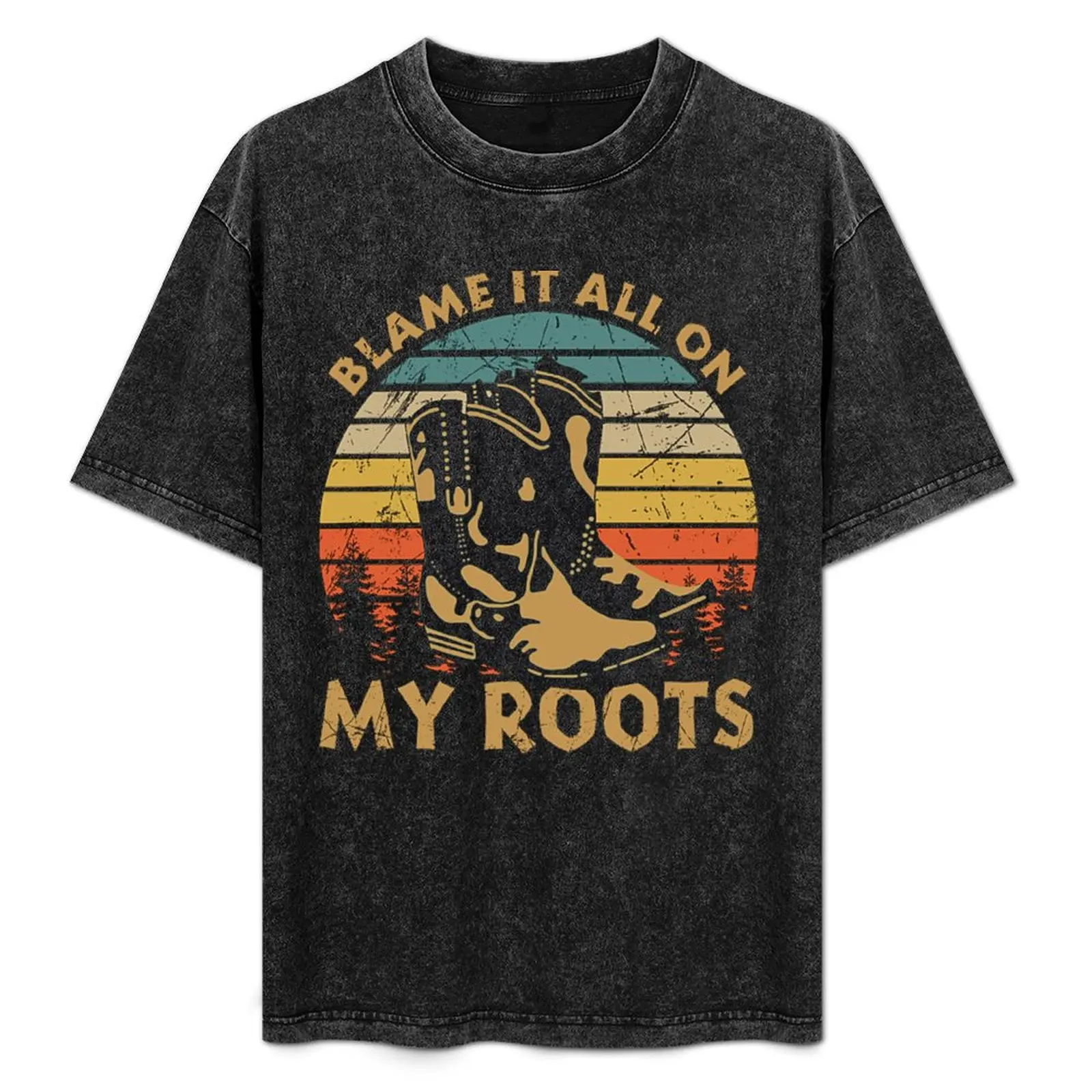 Brooks Country Music Blame It All On My Roots Gifts T-Shirt customizeds vintage graphic tee customs tops mens shirts graphic tee